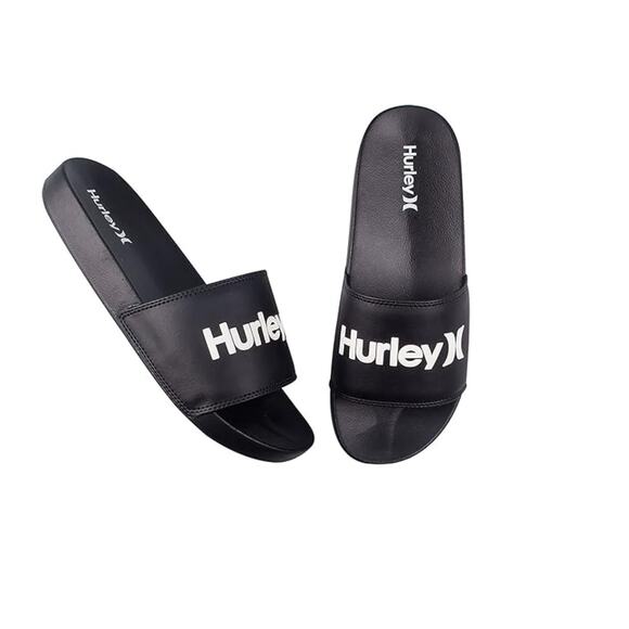 Hurley Black Slide Slip-On Slippers Size 12 - Picture 2 of 7